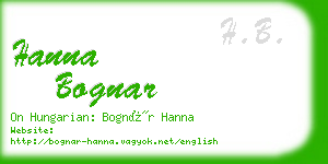 hanna bognar business card